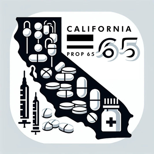 Image of CA state outline with Prop 65 imagery. Why Refluxter Has a Prop 65 Warning
